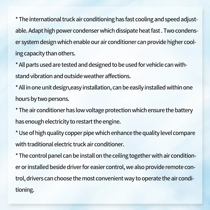 Advantages and Details of International Truck Air Conditioning